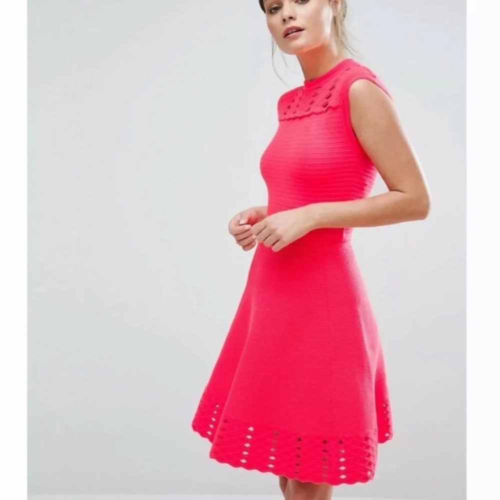 Ted Baker Zaralie Jacquard Panel Dress Size 3 (medium)